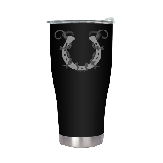 Horseshoe Wrapped in Barbed Wire Stainless Steel Tumblers