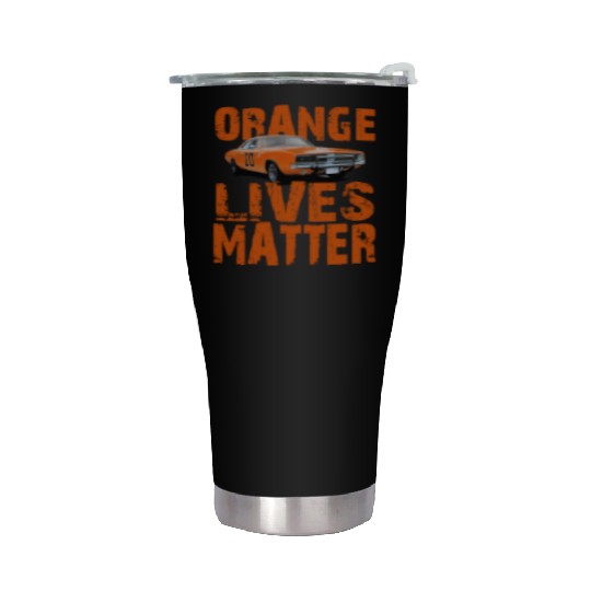General Lee Dukes Of Hazzard Retro Orange Lives Stainless Steel Tumblers