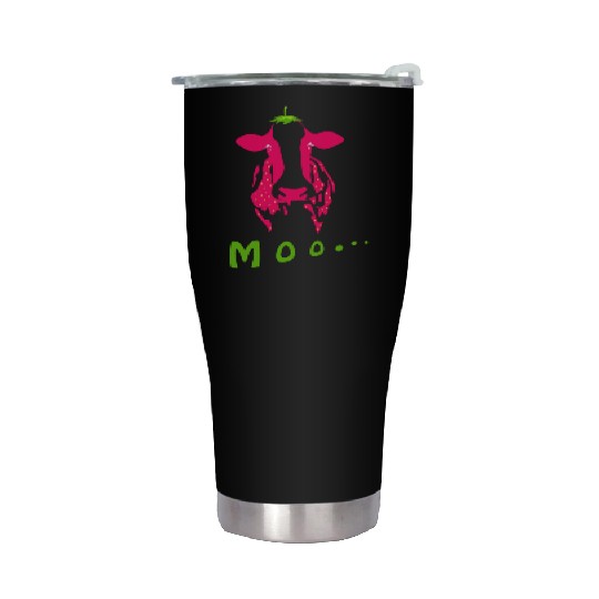 Strawberry cow, Strawberry cow pink, pink cow Stainless Steel Tumblers