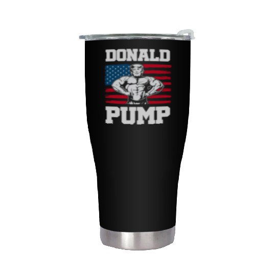 Donald Pump Trump Workout Patriotic Fitness Gym Fu Stainless Steel Tumblers