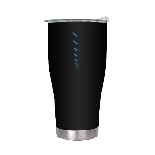 Squares design with drop shadow-light blue Stainless Steel Tumblers