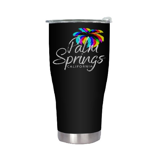 Palm Springs Neon Tree (White) Stainless Steel Tumblers