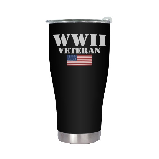 American Patriot Wwii Veteran Military World War 2 Stainless Steel Tumblers