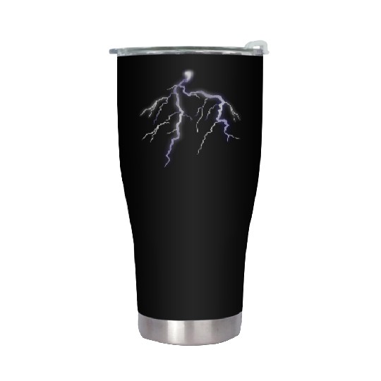 Lightning Strikes Graphic Design Stainless Steel Tumblers
