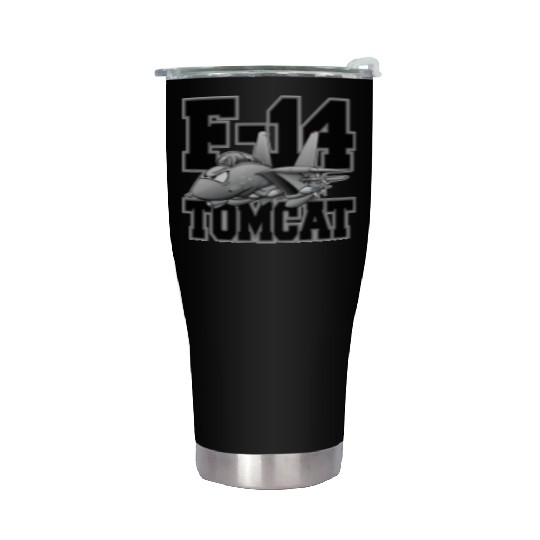 F-14 Tomcat Military Fighter Jet Aircraft Cartoon Stainless Steel Tumblers