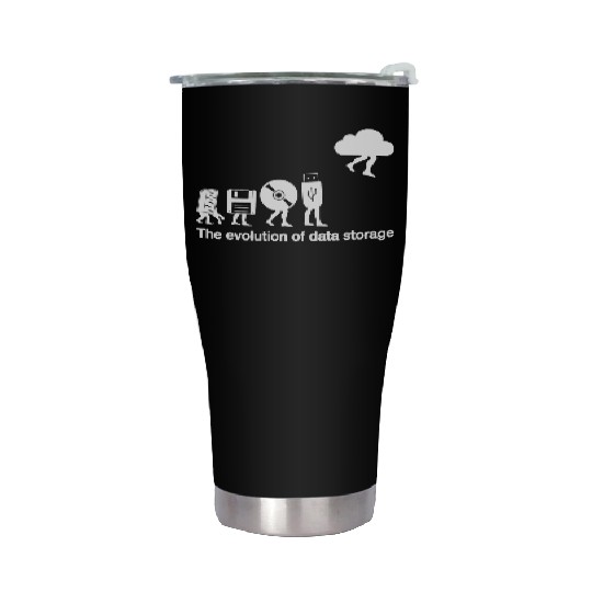 Funny evolution of data storage for nerd coder Stainless Steel Tumblers