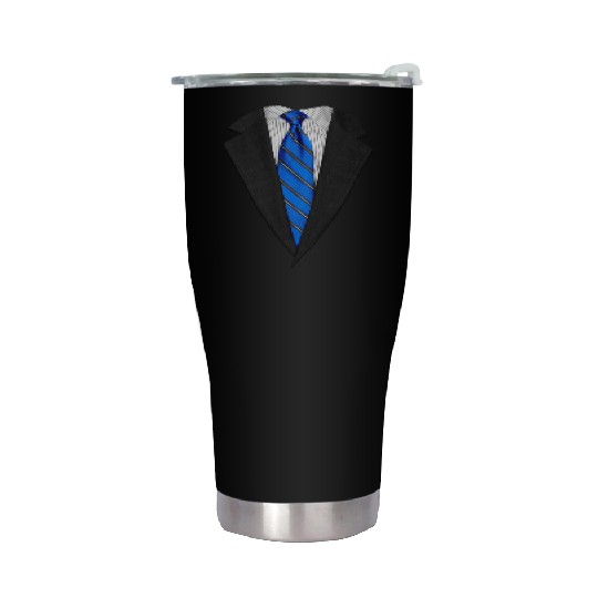 Blue Suit Up! Realistic Suit & Tie Casual Graphic Stainless Steel Tumblers