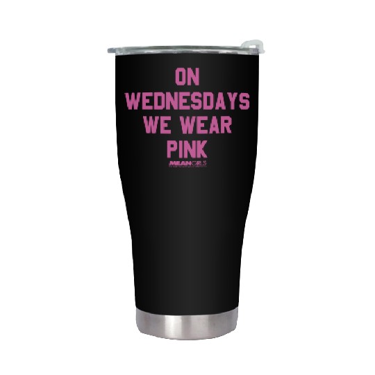 Mean Girls Pink On Wednesday Square Text Stainless Steel Tumblers