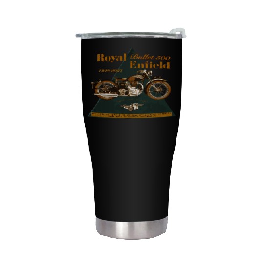 The Legendary Royal Enfield Bullet 500 Motorcycle Stainless Steel Tumblers