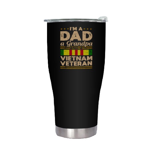 Dad Grandpa Vietnam Veteran Vintage Stainless Steel Tumblers