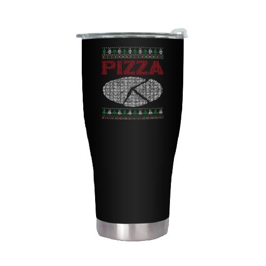 Christmas Pizza Lover Funny Winter Holiday Gift Stainless Steel Tumblers