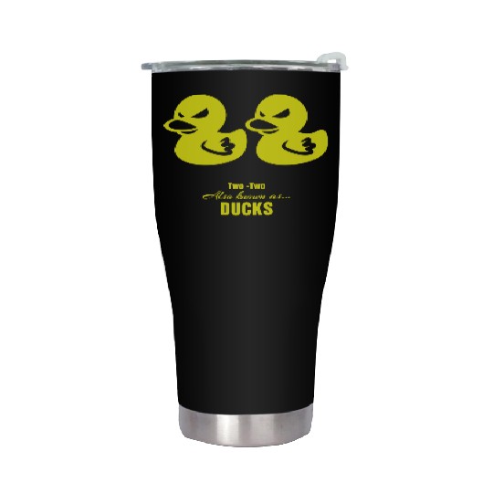 Poker - Yellow 2-2 "Ducks" Pocket Twos, Deuces Stainless Steel Tumblers