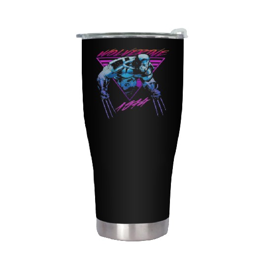 M-a-r-v-e-l W-o-l-verine Neon Retro Logan Graphic Stainless Steel Tumblers