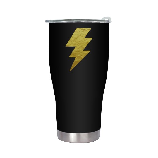 Lightning Bolt Stainless Steel Tumblers Gold Printed Top