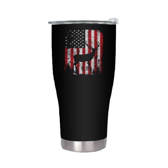Deer Hunting Camouflage Flag Stainless Steel Tumblers