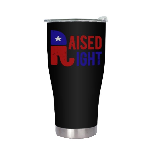 Raised Right Proud Republican Elephant Logo Usa Stainless Steel Tumblers