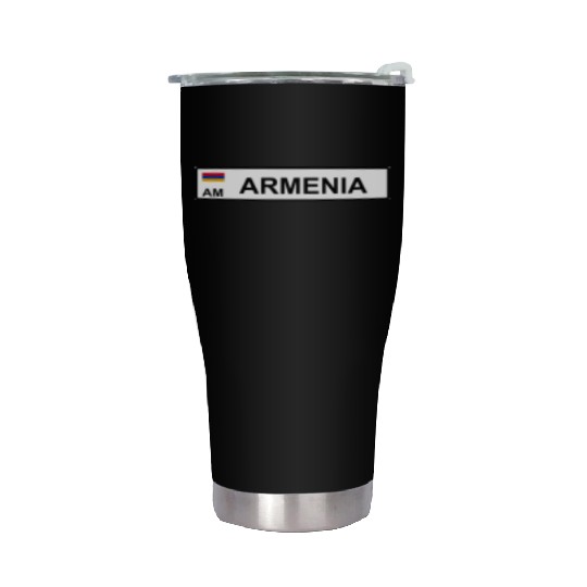 Realistic Armenia License Plate Sticker Stainless Steel Tumblers