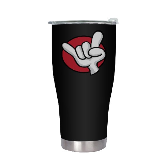 Rock On Heavy Metal Hard Rock Hand Sign Cartoon Stainless Steel Tumblers