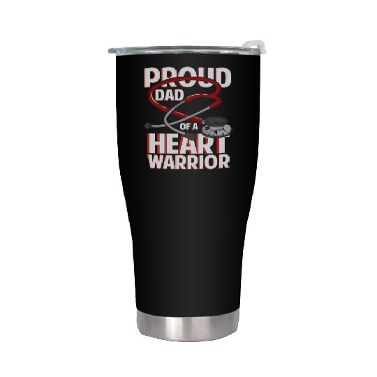 Proud Dad Of A Heart Warrior Coronary Disease CHD Stainless Steel Tumblers