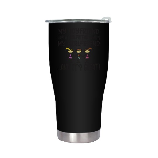 Threesome Funny Throuple Polyamory Love Polygamy Stainless Steel Tumblers