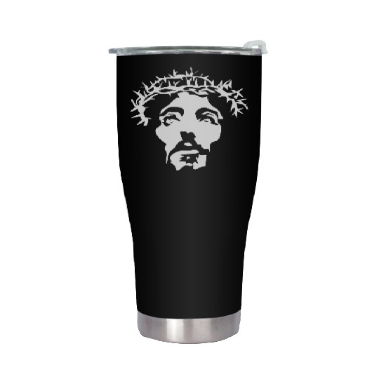 Jesus crown of thorns stencil Stainless Steel Tumblers