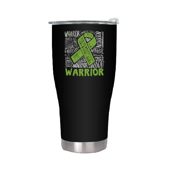 Non-Hodgkins Lymphoma Warrior Lime Green Awareness Stainless Steel Tumblers