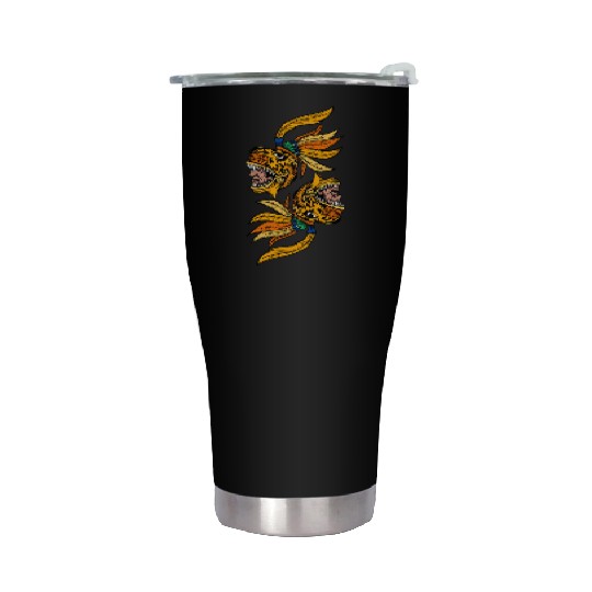 Aztec Warior Jaguar Maya Inca Culture Stainless Steel Tumblers
