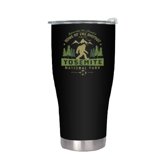 Yosemite National Park California Bigfoot Vintage Stainless Steel Tumblers