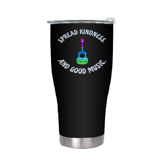 SPREAD KINDNESS AND GOOD MUSIC GUITAR LOVE Stainless Steel Tumblers