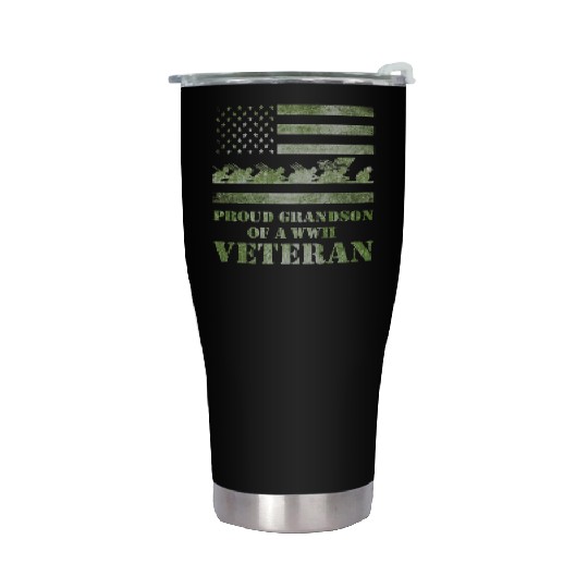 World War 2 Ii 80th Anniversary Proud Grandson Of Stainless Steel Tumblers