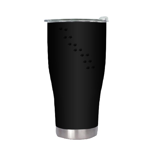 Cat Paw Prints (Black) Stainless Steel Tumblers