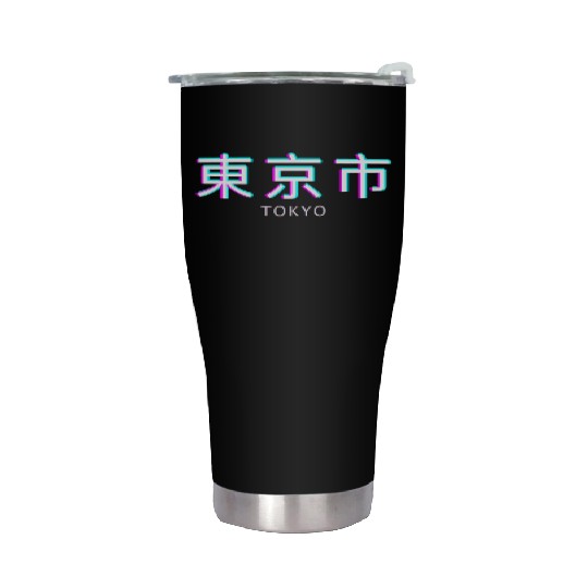 Aesthetic Vaporwave. Japan 80s 90s Tokyo Stainless Steel Tumblers
