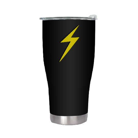 double Lightning Bolt Yellow And Black Stainless Steel Tumblers