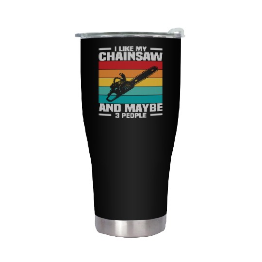 Chainsaw Woodworking Stainless Steel Tumblers