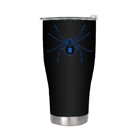 Black Widow Blue Design Stainless Steel Tumblers