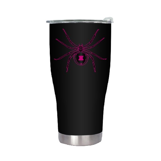 Black Widow Pink Design Stainless Steel Tumblers