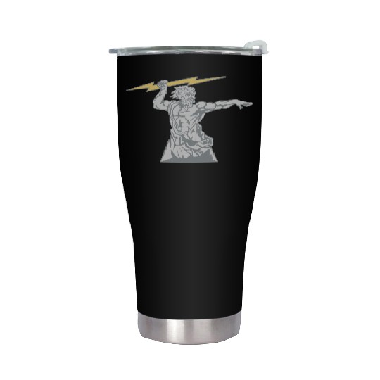 Greek mythology Zeus lightning bolt silhouette Stainless Steel Tumblers
