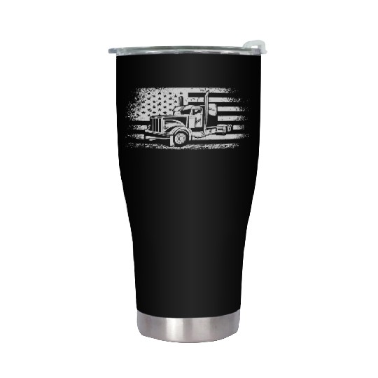 American Truck Driver Stainless Steel Tumblers