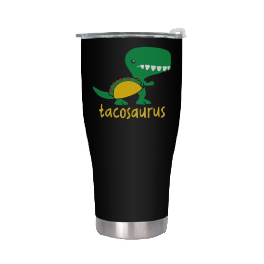 Tacosaurus Green Dinosaur Tacos Funny Cute Taco Stainless Steel Tumblers