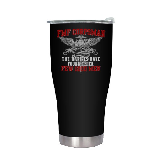 FMF Devil US Navy Corpsman DOC Badass Army Veteran Stainless Steel Tumblers