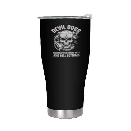 Devil US Navy Corpsman DOC Badass Army Veteran Stainless Steel Tumblers