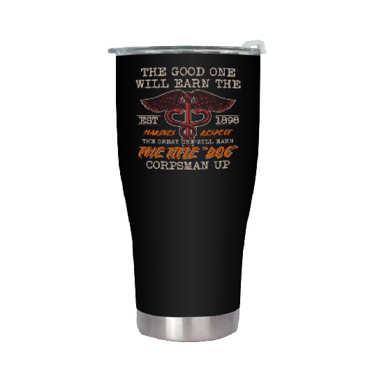 DOC Devil US Navy Corpsman Badass Army Veteran Stainless Steel Tumblers
