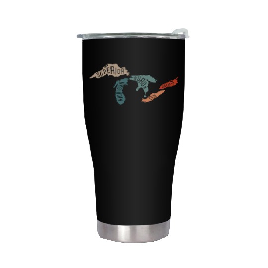 Great lakes USA, Michigan Lake Erie Lake Stainless Steel Tumblers