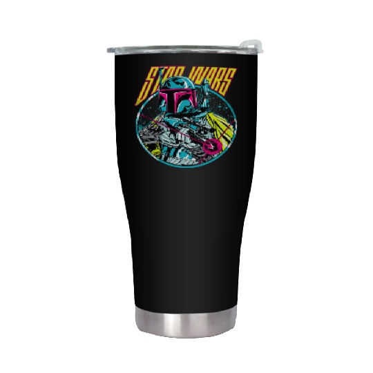 Star Wars Boba Fett Neon Blaster Vintage Graphic Stainless Steel Tumblers