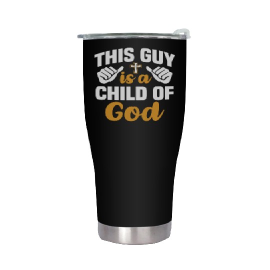 Guy Child of God Christian Religious Apparel Stainless Steel Tumblers