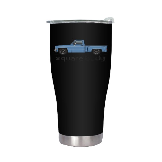 Square Body Light Blue Stainless Steel Tumblers