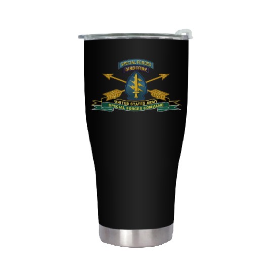 Army US Army Special Forces Command SSI Stainless Steel Tumblers