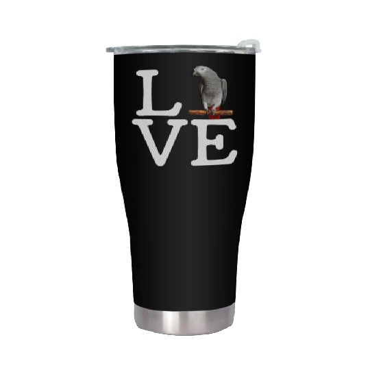 i love my grey parrot, african grey parrot Stainless Steel Tumblers