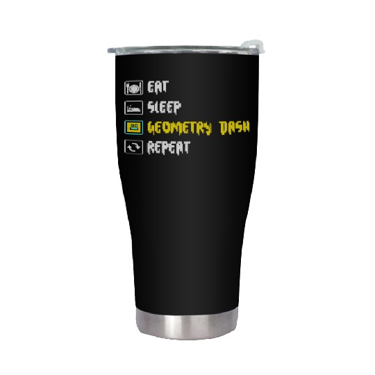 Eat sleep geometry dash repeat retro Jumper Repeat Stainless Steel Tumblers