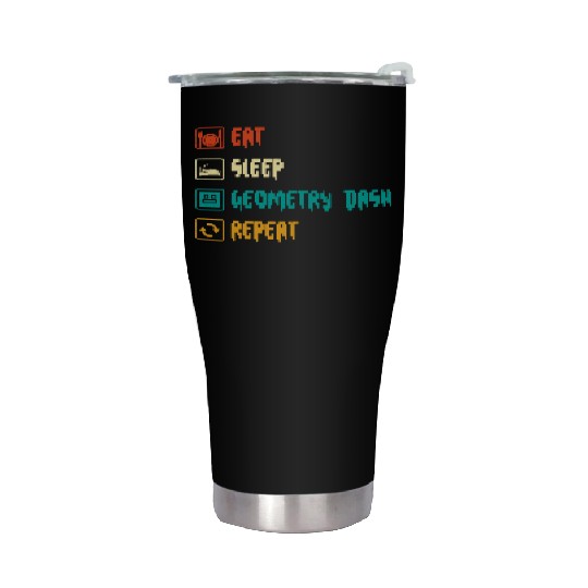 Eat sleep geometry dash repeat retro Jumper Repeat Stainless Steel Tumblers